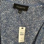 Talbots NWT  Blue Tweed Open Front Jacket Blazer Cardigan $179 M Photo 5