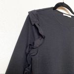 ZARA Cropped Ruffle Sleeve Raw Hem Top Size Small Photo 2