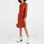 Alexa Chung Floral Jacquard Silk Satin Midi Orange Skirt Sz 6 Minimalist Photo 11