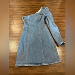 GRLFRND  Ellie One Shoulder Denim Mini Dress Size XS Photo 3