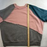 Wild Fable  XXL Crew Neck Pullover Sweatshirt Patchwork Seams Boho Oversized Photo 8