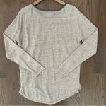 Madewell  Modern Linen Ringer Raglan Tee in Oatmeal Heather & Grey Size Medium Photo 5