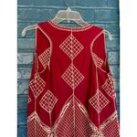 Cato  Womens XS Sleeveless Vest Burgundy Red Fringe Embroidered Boho‎ Festival Photo 8