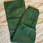 Princess Polly  Green Leather Pants Faux Photo 0