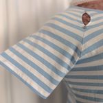 Michael Kors  Short Sleeve White and Blue Stripe Women's Shirt (675) Photo 6