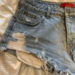 Signature 8   Light Wash Ripped Jean Shorts Photo 3