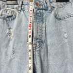 ZARA  High Rise button fly straight leg distressed denim jeans sz 4 Photo 9