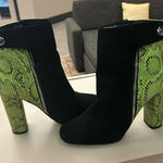 Boots Elegant Black and Green Heeled Boots 10 Shoedazzle great shape Photo 0