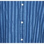 Wrangler  Retro Women's L Striped Denim Sleeveless Button-Down Mini Dress Pockets Photo 2