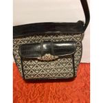 Faux Alligator & Fabric Handbag, Embossed Hearts Blackw/ Silver Heart Accents Photo 1
