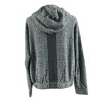 J Brand Womens Jacket Hooded Drawstrings Cinch Waist Zip Pockets Black White L Photo 1