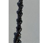 Vintage Heart Floral Necklace Pink & Green Crystals Flower Necklace Sz 16” Silver Photo 11