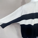 Gap  Wool Drape Open Front Cardigan Sz Medium Black White Striped Western Cozy Photo 5