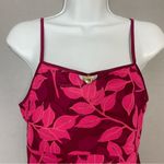 Biatta Tank Top Camisole Leaf Print Jewel Neckline Size Small 5 Pink Cami‎ Women Photo 3
