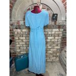dress embroidered floral sheer sleeves empire waist blue 1990s Size 8 Photo 2