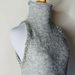 ZARA  Gray Rhinestone Trim High Neck Sweater Top Photo 2