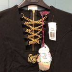Cupcake Mafia black stretchy bodysuit w/ gold chain women’s size L Reign Supreme Size L Photo 1