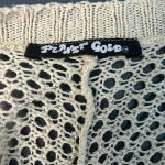 Planet Gold  Crochet Beige Open Knit Cardigan Sweater Size Small Swim Cover Up‎ Photo 3