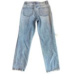 ZARA Women’s 8 High Rise Ripped Mom Jeans Blue Distressed Denim Relaxed Fit Photo 6