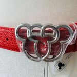 Disney Mickey Mouse Double Ears Belt Red/Silver Size M NWT Photo 3