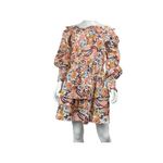 Girl and the Sun Floral Print Dress Off Shoulder Long Sleeve Tiered smocked Mini Pink Size L Photo 1