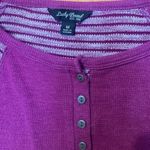 Lucky Brand  fuchsia waffle knit long sleeve Henley medium 753 Photo 3