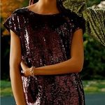 Anthropologie MAEVE KARA MERMAID SEQUIN WINE SLEEVELESS DRESS S Photo 4