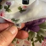 Womens Satin Kimono Sleep Robe M 40” White W/ Pink Purple Floral Flowers Size M Photo 3