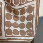 Vintage Vera Neumann Scarf Dots Squares‎ Rectangular Brown White Acetate 15x45 Photo 3