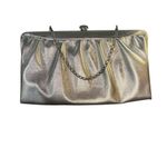 Vintage 60s Silver Evening Clutch – Flower Kiss Lock Photo 5