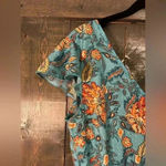 Band of the Free Boho Floral Maxi Dress Turquoise Summer Beach Vacation‎ E11 Blue Photo 5