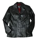GOYA BARCELONA Black Leather Jacket Blazer Buttery Soft Lined Womens Size Medium Photo 5