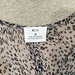 Pins and Needles Button Front Longsleeve Leopard Animal Print Sheer Women Medium Tan Photo 5