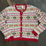 Liz Claiborne Vintage  Women's Sz S Fair Isle Sweater Chunky Retro Crop Cardigan Photo 0