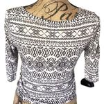 American Rag Tank Top black white Rayon Tribal Print 3/4 Sleeves Small S Photo 0