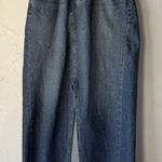 Gap Denim Skirt Womens 25 Petite Blue High Rise Front Slit Maxi Distressed Photo 0