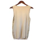 Calvin Klein Gold Sequin Tank Top Sleeveless Blouse Silk Blend Metallic Small Photo 1