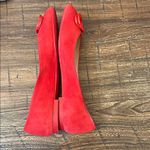 Stuart Weitzman  Adeliza Tonal Red Suede Ballet Flats 8 EUC Coquette Cherry Red Photo 4
