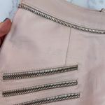 Nour Hammour nude pink Lambskin leather zip detail mini skirt size FR 36 S small Photo 2