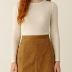 August Silk  Vintage Logic genuine leather stitch detail skirt 4 Photo 0