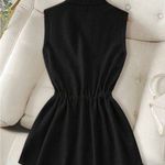 SheIn Black Sleeveless Vest with Tie Waist Photo 2