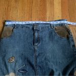 Vintage Y2K Floral Grommet Denim Skirt Size 14 Photo 2