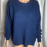Zenana Outfitters Women's Size S Blue Sweater Chunky Knit Ribbed Round Neckline Photo 0