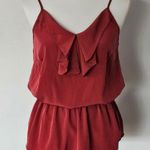 Sweet Rain  Brick Red Ruffled Peplum Tank Top Size Medium Photo 0