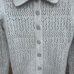 Joie  Womens Cardigan Sweater Gray Long Sleeve Collared Open Knit Buttons Small Photo 1