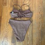 ANDIE Bikini Set Fiji Top High Waisted Bottom Cover-up Latte Sparkle Small NWT Photo 7