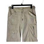 I am gia Pants Women XS Tan Straight Leg Cinched Buckle Waist Jetta Cargo Photo 5