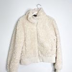 ZARA  trf teddy faux sherpa bomber zipper jacket size medium Photo 4