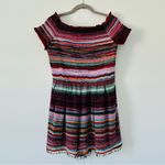 Anthropologie Nicole Miller Multi Striped Greenwich Romper Beaded Trim 14 NWT Photo 1
