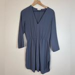 Wilfred Aritzia Brunelle Long Sleeve Mini Dress in Blue Gray size Medium $135 Photo 2